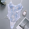 LEVEL K2027 Wholesale Women's Bodysuits Transparent Transparent Mesh Lace Cup Tie Intimate Apparel Sexy Lingerie